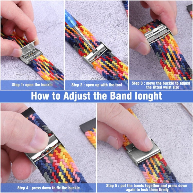 22mm Universal Metal Buckle Nylon Braided Watch Band(W Camouflage) - 22mm Bands by buy2fix | Online Shopping UK | buy2fix