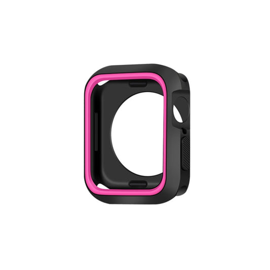 Two-color Shockproof Protective Case For Apple Watch Series 9 / 8 / 7 41mm(Black Pink) - Watch Cases by buy2fix | Online Shopping UK | buy2fix