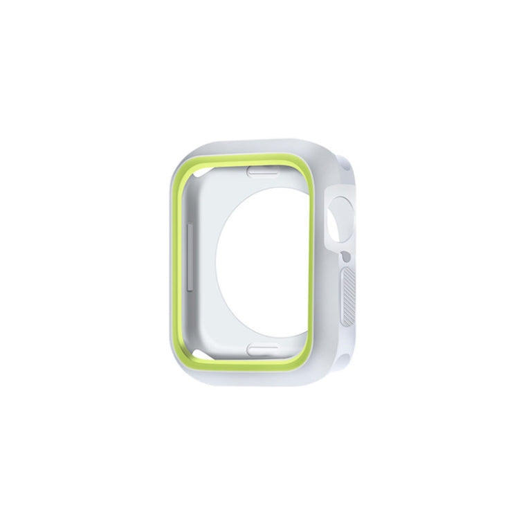 Two-color Shockproof Protective Case For Apple Watch Series 9 / 8 / 7 45mm(Green White) - Watch Cases by buy2fix | Online Shopping UK | buy2fix