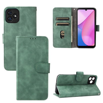 For Blackview Oscal C20 Solid Color Skin Feel Magnetic Buckle Horizontal Flip PU Phone Case(Green) - More Brand by buy2fix | Online Shopping UK | buy2fix