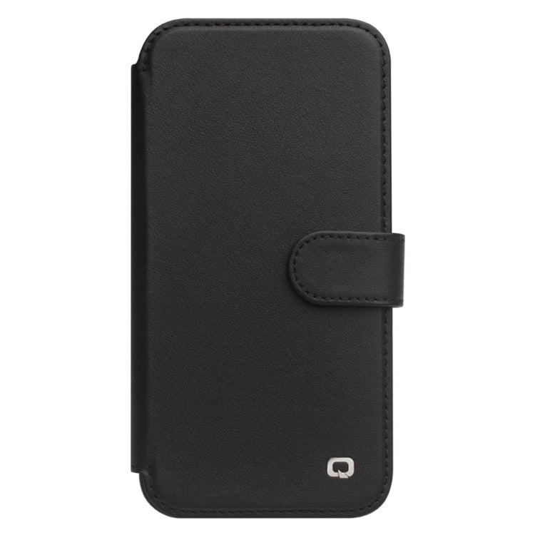 For iPhone 13 mini QIALINO Magnetic Buckle Phone Leather Case with Card Slot (Black) - iPhone 13 mini Cases by QIALINO | Online Shopping UK | buy2fix