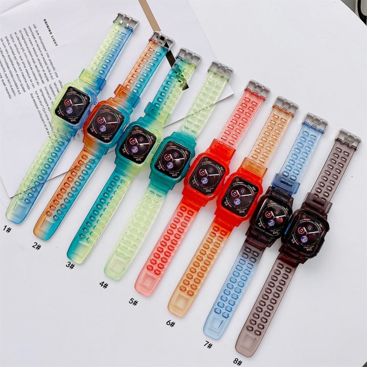 Jelly Gradient Transparent TPU Strap Watch Band For Apple Watch Ultra 49mm&Watch Ultra 2 49mm / Series 9&8&7 45mm / SE 3&SE 2&6&SE&5&4 44mm / 3&2&1 42mm(7) - Watch Bands by buy2fix | Online Shopping UK | buy2fix