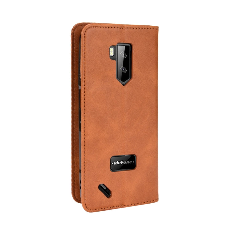 For Ulefone Armor X9 Magnetic Buckle Retro Texture Leather Case(Brown) - Ulefone Cases by buy2fix | Online Shopping UK | buy2fix