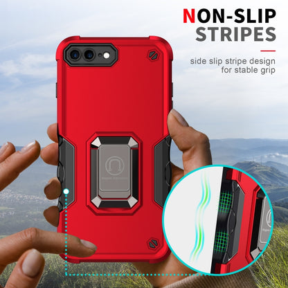 Ring Holder Non-slip Armor Phone Case For iPhone 8 Plus / 7 Plus(Black) - More iPhone Cases by buy2fix | Online Shopping UK | buy2fix