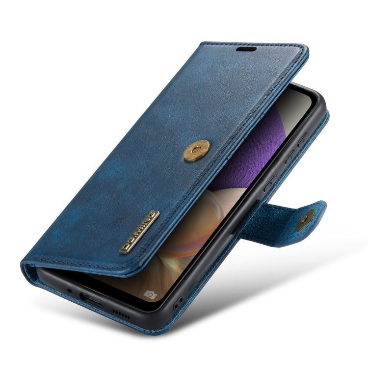 For Samsung Galaxy A33 5G DG.MING Crazy Horse Texture Detachable Magnetic Leather Phone Case(Blue) - Galaxy Phone Cases by DG.MING | Online Shopping UK | buy2fix