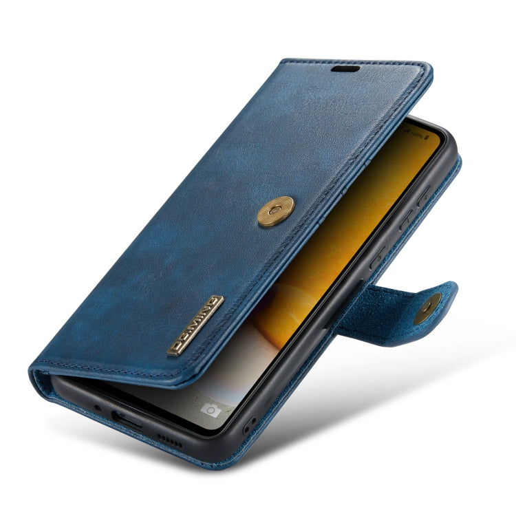 For Samsung Galaxy A73 5G DG.MING Crazy Horse Texture Detachable Magnetic Leather Phone Case(Blue) - Galaxy Phone Cases by DG.MING | Online Shopping UK | buy2fix