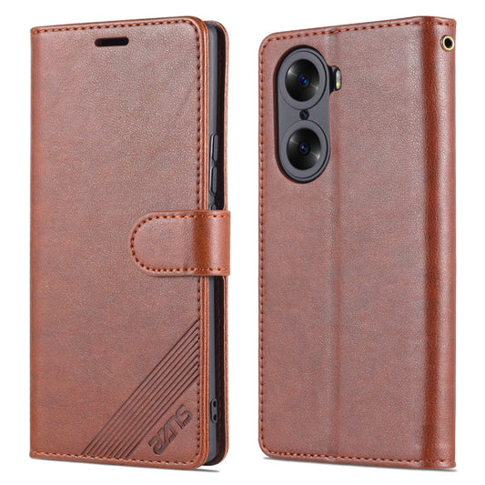 For Honor 60 Pro AZNS Sheepskin Texture Flip Leather Phone Case(Brown) - Honor Cases by AZNS | Online Shopping UK | buy2fix