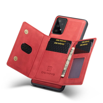 For Samsung Galaxy A53 5G DG.MING M2 Series 3-Fold Multi Card Bag Phone Case(Red) - Galaxy Phone Cases by DG.MING | Online Shopping UK | buy2fix