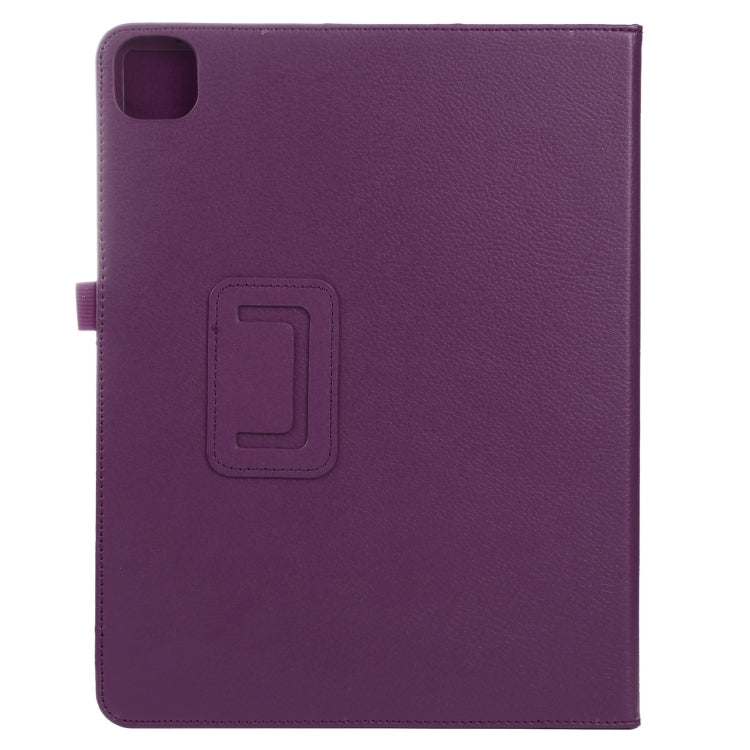 For iPad Air 13 2024 / iPad Pro 12.9 2022 / 2021 / 2020 / 2018 Litchi Texture Solid Color Leather Tablet Case(Purple) - iPad Pro 12.9 (2022/2021) Cases by buy2fix | Online Shopping UK | buy2fix