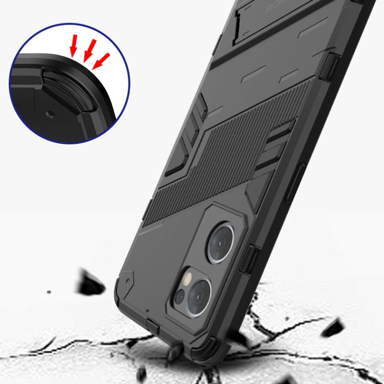 For OPPO Reno7 5G Global / Find X5 Lite Punk Armor 2 in 1 PC + TPU Shockproof Phone Case with Invisible Holder(Red) - OPPO Cases by buy2fix | Online Shopping UK | buy2fix