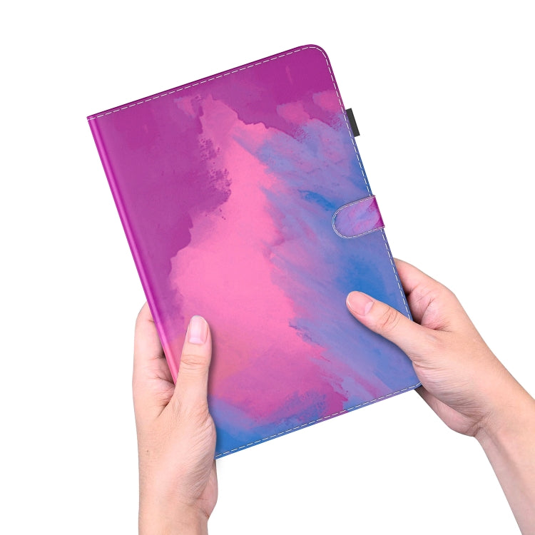 For Samsung Galaxy Tab S9+ Watercolor Pattern Flip Leather Tablet Case(Purple Red) - Galaxy Tab S9+ Cases by buy2fix | Online Shopping UK | buy2fix