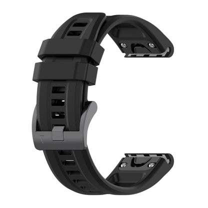 For Garmin Fenix 7 Quick Release Silicone Watch Band(Black) - Watch Bands by buy2fix | Online Shopping UK | buy2fix