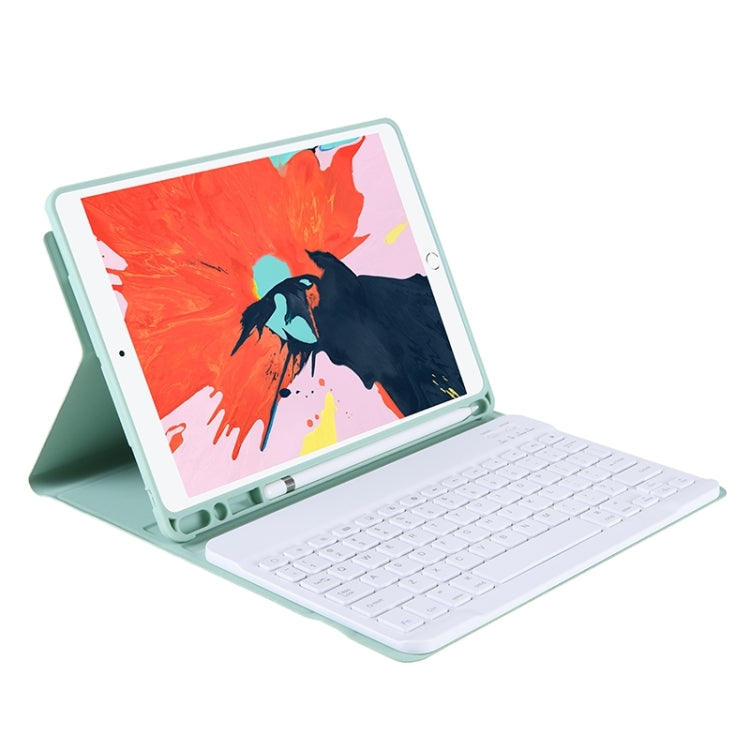 T098B Candy Color Skin Feel Texture Bluetooth Keyboard Leather Case with Pen Holder For iPad Air 4 10.9 2020 / Air 5 10.9 2022 (Light Green) - For iPad Air by buy2fix | Online Shopping UK | buy2fix