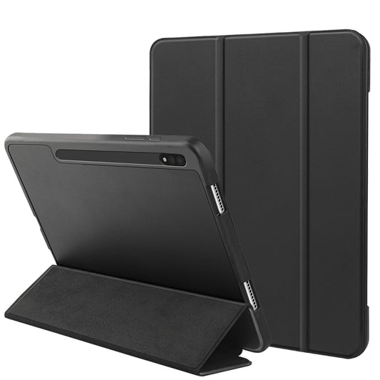 For Samsung Galaxy Tab S8 / X700 3-folding Honeycomb TPU Smart Leather Tablet Case(Black) - Galaxy Tab S7 by buy2fix | Online Shopping UK | buy2fix