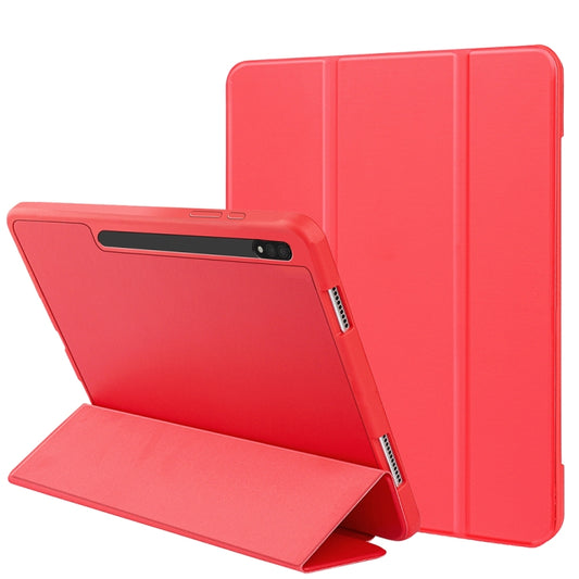 For Samsung Galaxy Tab S8 / X700 3-folding Honeycomb TPU Smart Leather Tablet Case(Red) - Galaxy Tab S7 by buy2fix | Online Shopping UK | buy2fix