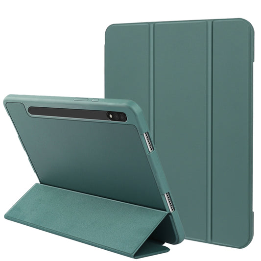 For Samsung Galaxy Tab S8+ / X800 3-folding Honeycomb TPU Smart Leather Tablet Case(Green) - Tab S7+ T970 / T976B by buy2fix | Online Shopping UK | buy2fix