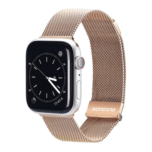 DUX DUCIS Milanese Watchband For Apple Watch Series 9&8&7 41mm / SE 3&SE 2&6&SE&5&4 40mm / 3&2&1 38mm(Gold) - Watch Bands by DUX DUCIS | Online Shopping UK | buy2fix