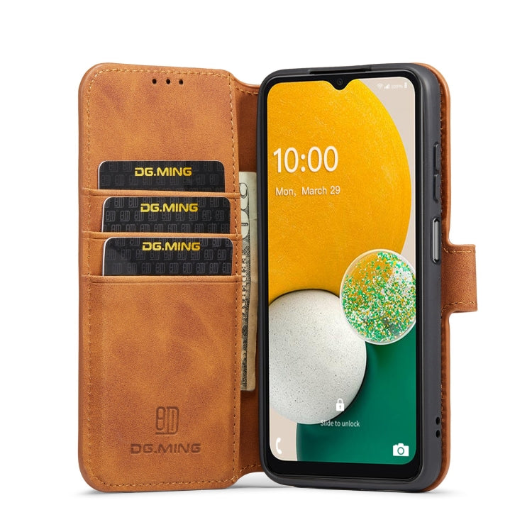 For Samsung Galaxy A13 5G DG.MING Retro Oil Edge Flip Leather Phone Case(Brown) - Galaxy Phone Cases by DG.MING | Online Shopping UK | buy2fix