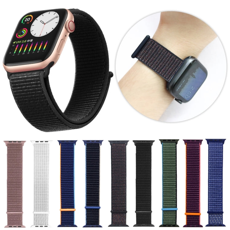 For Apple Watch Series 7 41mm / 6 & SE & 5 & 4 40mm / 3 & 2 & 1 38mm Mutural Nylon Watch Band(Black Red) - Watch Bands by Mutural | Online Shopping UK | buy2fix