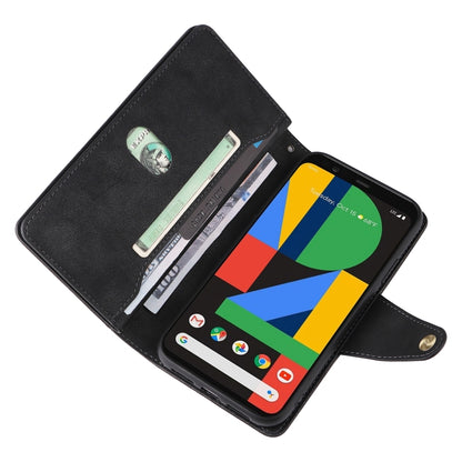 For Google Pixel 4 XL Rivet Buckle 9 Cards Three Fold Leather Phone Case(Black) - Google Cases by buy2fix | Online Shopping UK | buy2fix