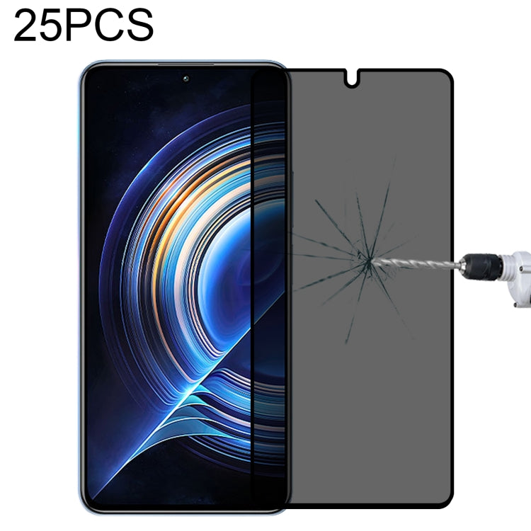 25 PCS Full Cover Anti-peeping Tempered Glass Film For Xiaomi Redmi K50/K50 Pro/K50 Gaming/Redmi K60/K60 Ultra -  by buy2fix | Online Shopping UK | buy2fix