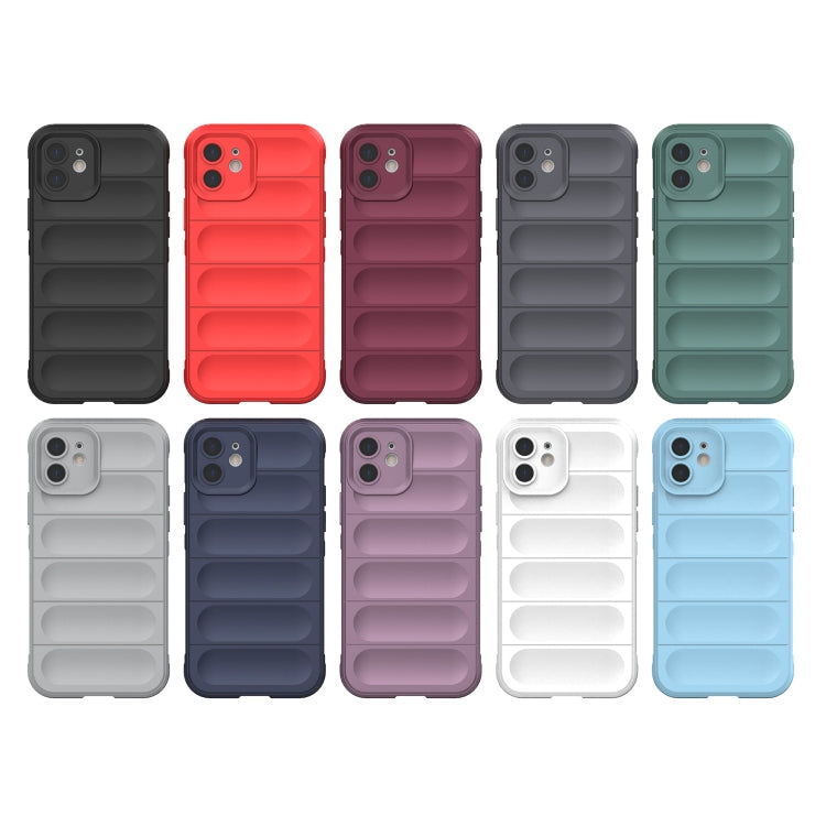 For iPhone 12 Magic Shield TPU + Flannel Phone Case(Dark Blue) - iPhone 12 / 12 Pro Cases by buy2fix | Online Shopping UK | buy2fix