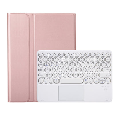 YA610B-A  Lambskin Texture Voltage Round Keycap Bluetooth Keyboard Leather Case with Touchpad For Samsung Galaxy Tab S6 Lite 10.4 inch SM-P610 / SM-P615(Rose Gold) - Samsung Keyboard by buy2fix | Online Shopping UK | buy2fix