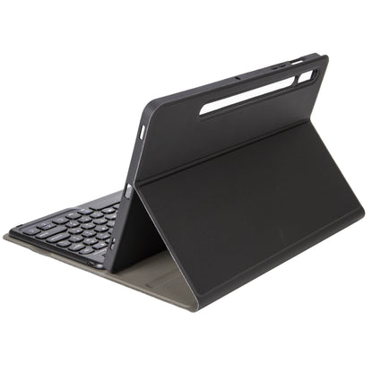 YA700B Lambskin Texture Voltage Round Keycap Bluetooth Keyboard Leather Case For Samsung Galaxy Tab S8 11 inch SM-X700 / SM-X706 & S7 11 inch SM-X700 / SM-T875(Black) - Samsung Keyboard by buy2fix | Online Shopping UK | buy2fix