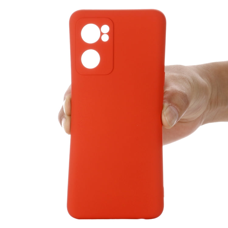 For OPPO Reno7 5G Global / Find X5 Lite Pure Color Liquid Silicone Shockproof Full Coverage Phone Case(Red) - OPPO Cases by buy2fix | Online Shopping UK | buy2fix