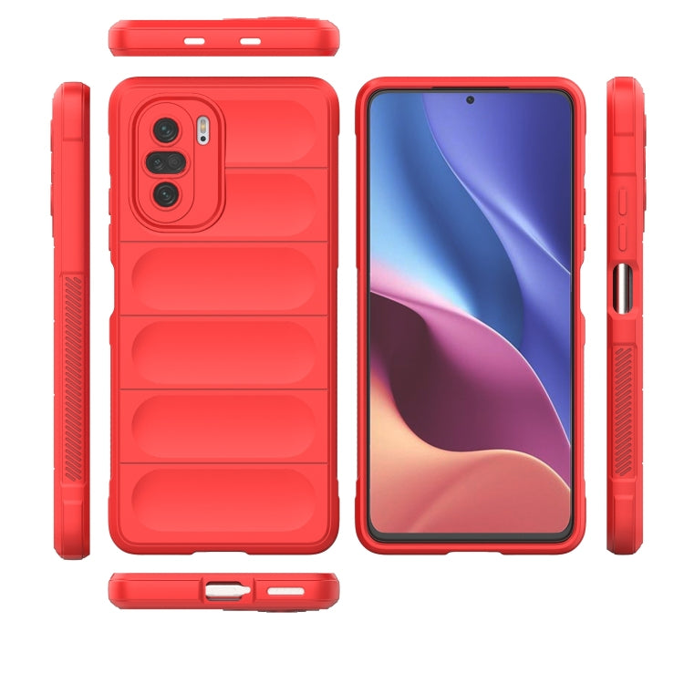 For Xiaomi Redmi K40 Magic Shield TPU + Flannel Phone Case(Red) - Xiaomi Cases by buy2fix | Online Shopping UK | buy2fix