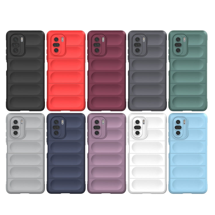 For Xiaomi Redmi K40 Magic Shield TPU + Flannel Phone Case(Dark Grey) - Xiaomi Cases by buy2fix | Online Shopping UK | buy2fix