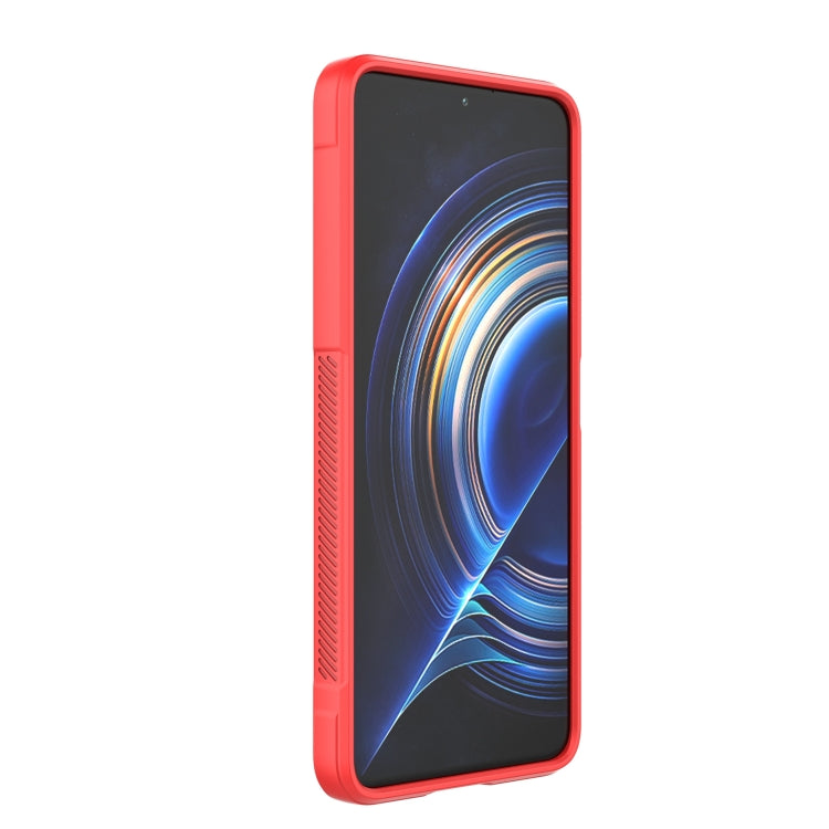 For Xiaomi Redmi K50 Pro Magic Shield TPU + Flannel Phone Case(Red) - Xiaomi Cases by buy2fix | Online Shopping UK | buy2fix