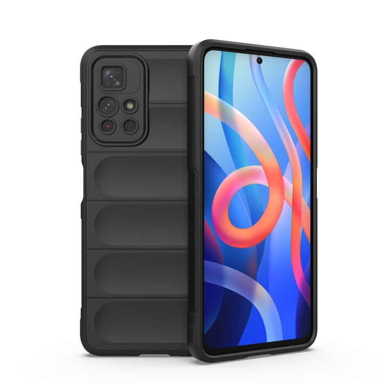 For Xiaomi Redmi Note 11 5G Chinese Version Magic Shield TPU + Flannel Phone Case(Black) - Xiaomi Cases by buy2fix | Online Shopping UK | buy2fix