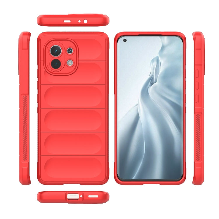 For Xiaomi Mi 11 Magic Shield TPU + Flannel Phone Case(Red) - Xiaomi Cases by buy2fix | Online Shopping UK | buy2fix