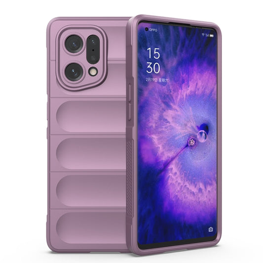 For OPPO Find X5 Magic Shield TPU + Flannel Phone Case(Purple) - OPPO Cases by buy2fix | Online Shopping UK | buy2fix