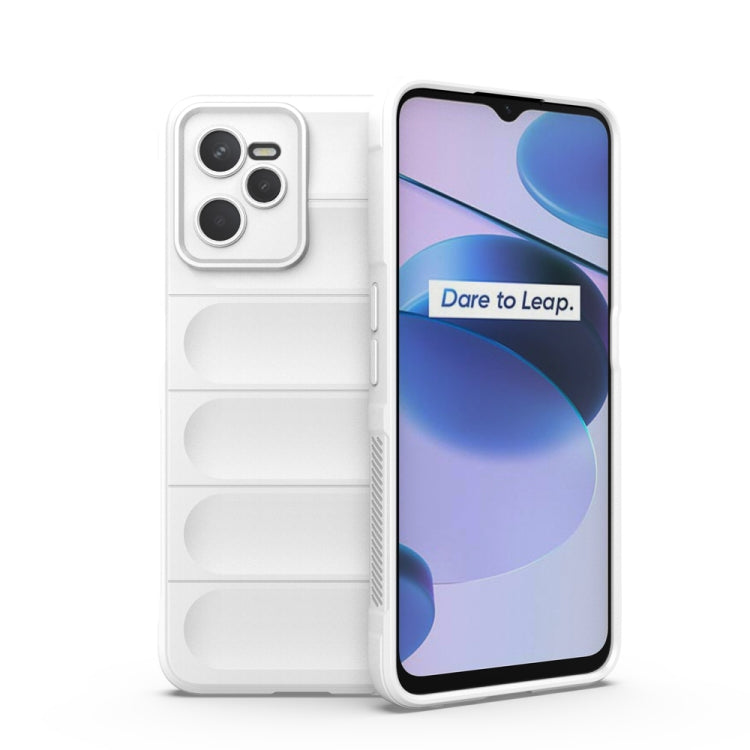 For OPPO Realme C35 Magic Shield TPU + Flannel Phone Case(White) - Realme Cases by buy2fix | Online Shopping UK | buy2fix