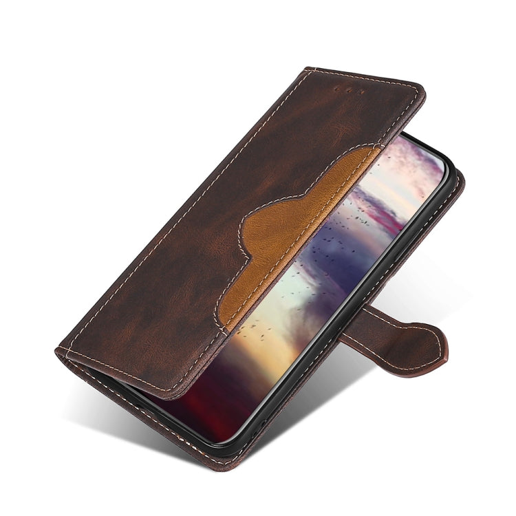 For Ulefone Note 12P Stitching Skin Feel Magnetic Buckle Horizontal Flip PU Leather Case(Brown) - Ulefone Cases by buy2fix | Online Shopping UK | buy2fix