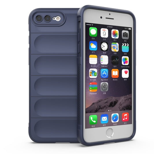 For iPhone SE 2022 / SE 2020 / 8 / 7 Magic Shield TPU + Flannel Phone Case(Dark Blue) - iPhone SE 2022 / 2020 / 8 / 7 Cases by buy2fix | Online Shopping UK | buy2fix
