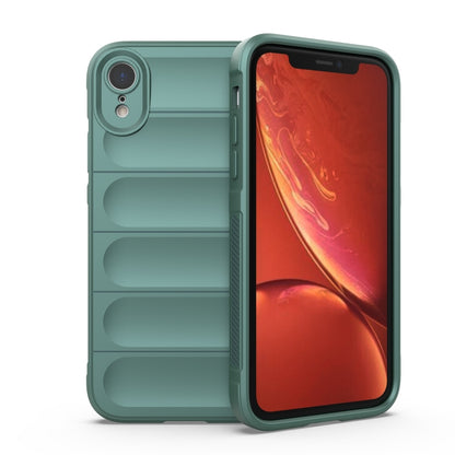 For iPhone XR Magic Shield TPU + Flannel Phone Case(Dark Green) - More iPhone Cases by buy2fix | Online Shopping UK | buy2fix