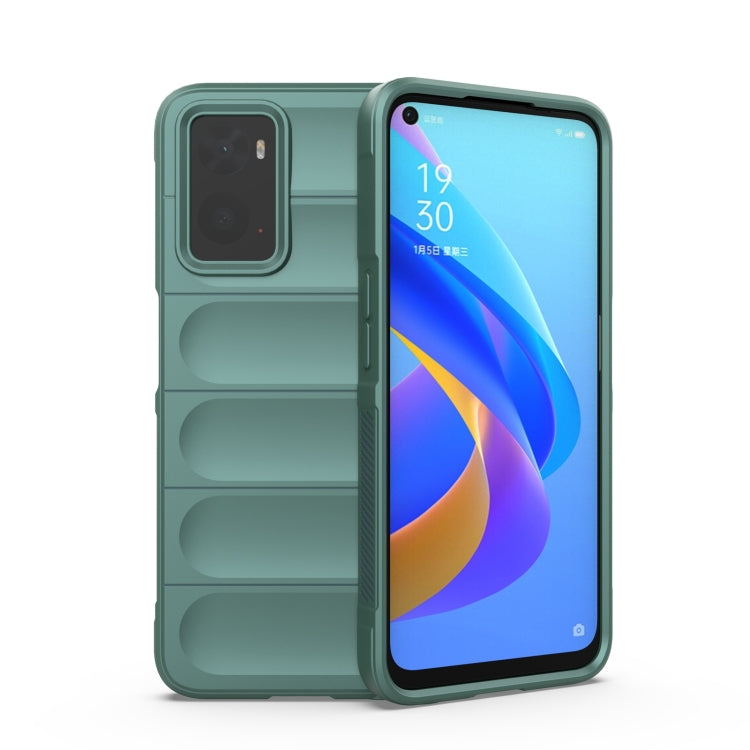 For OPPO A36 4G/A76 4G/Realme 9i Magic Shield TPU + Flannel Phone Case(Dark Green) - OPPO Cases by buy2fix | Online Shopping UK | buy2fix