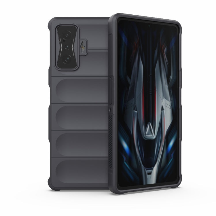 For Xiaomi Redmi K50 Gaming Magic Shield TPU + Flannel Phone Case(Dark Grey) - Xiaomi Cases by buy2fix | Online Shopping UK | buy2fix