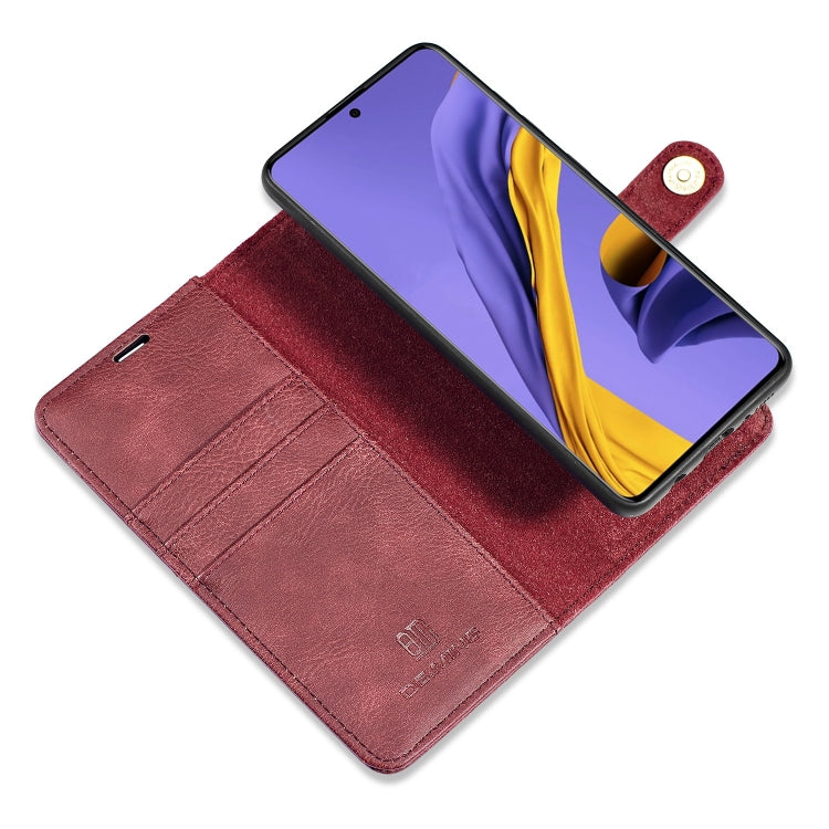 For Galaxy A51 DG.MING Crazy Horse Texture Flip Detachable Magnetic Leather Case with Holder & Card Slots & Wallet(Red) - Galaxy Phone Cases by DG.MING | Online Shopping UK | buy2fix