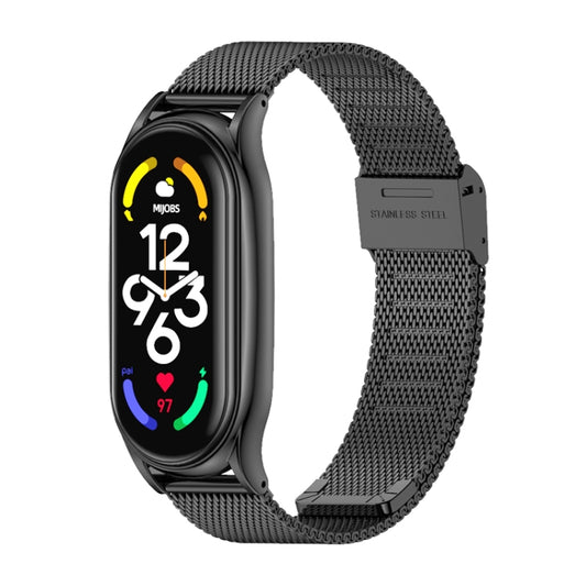 For Xiaomi Mi Band 7 / 7 NFC MIJOBS Milan Buckle Plus Stainless Steel Watch Band(Black) - Watch Bands by MIJOBS | Online Shopping UK | buy2fix