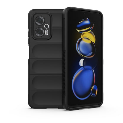 For Xiaomi Redmi Note 11T Pro Magic Shield TPU + Flannel Phone Case(Black) - Xiaomi Cases by buy2fix | Online Shopping UK | buy2fix