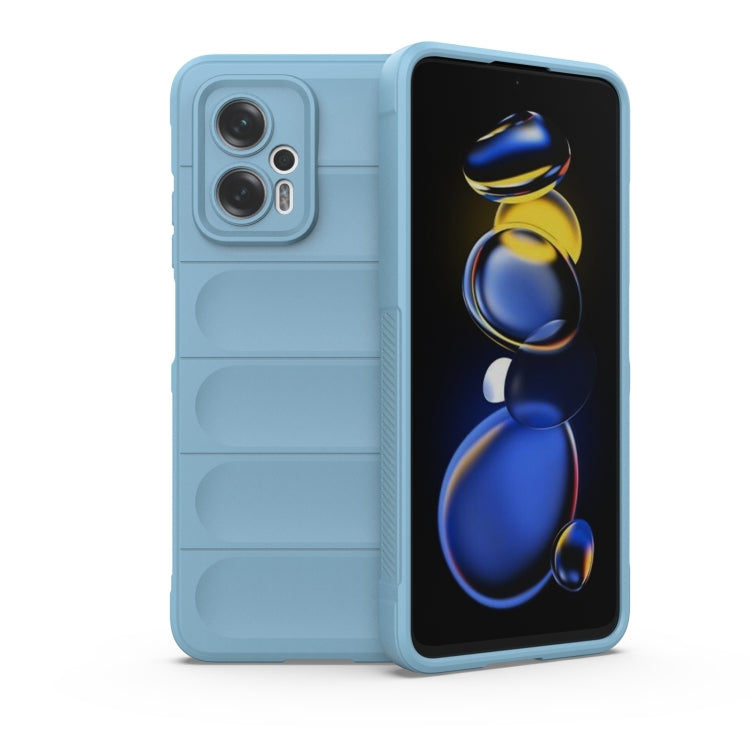 For Xiaomi Redmi Note 11T Pro Magic Shield TPU + Flannel Phone Case(Blue) - Xiaomi Cases by buy2fix | Online Shopping UK | buy2fix