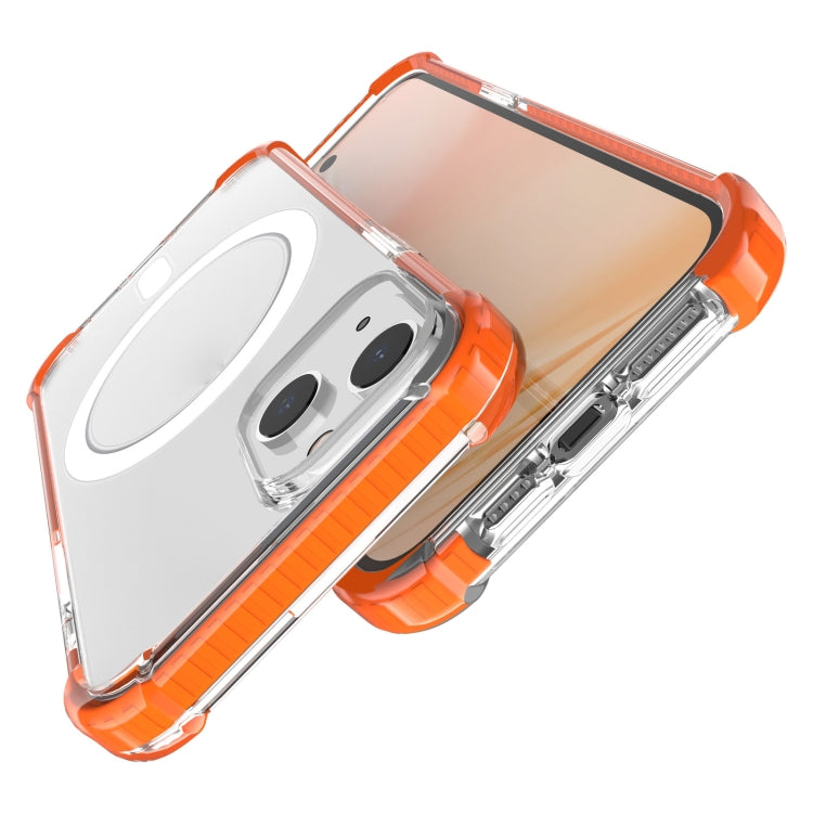 For iPhone 14 Plus Magsafe Magnetic Acrylic Shockproof Phone Case (Orange) - iPhone 14 Plus Cases by buy2fix | Online Shopping UK | buy2fix