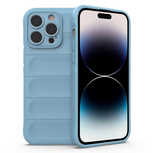 For iPhone 14 Pro Max Magic Shield TPU + Flannel Phone Case (Light Blue) - iPhone 14 Pro Max Cases by buy2fix | Online Shopping UK | buy2fix