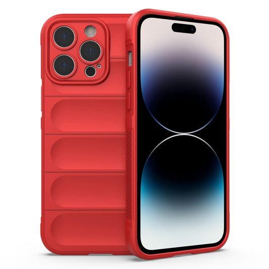 For iPhone 14 Pro Magic Shield TPU + Flannel Phone Case(Red) - iPhone 14 Pro Cases by buy2fix | Online Shopping UK | buy2fix