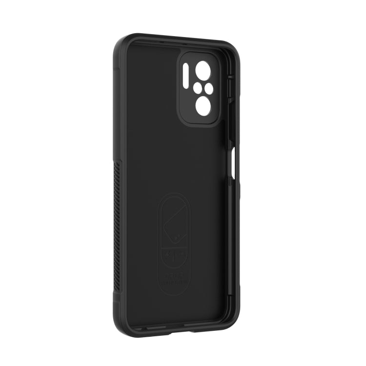 For Xiaomi Redmi Note 10 4G Magic Shield TPU + Flannel Phone Case (Black) - Xiaomi Cases by buy2fix | Online Shopping UK | buy2fix