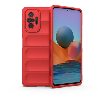 For Xiaomi Redmi Note 10 Pro 4G Magic Shield TPU + Flannel Phone Case(Red) - Xiaomi Cases by buy2fix | Online Shopping UK | buy2fix